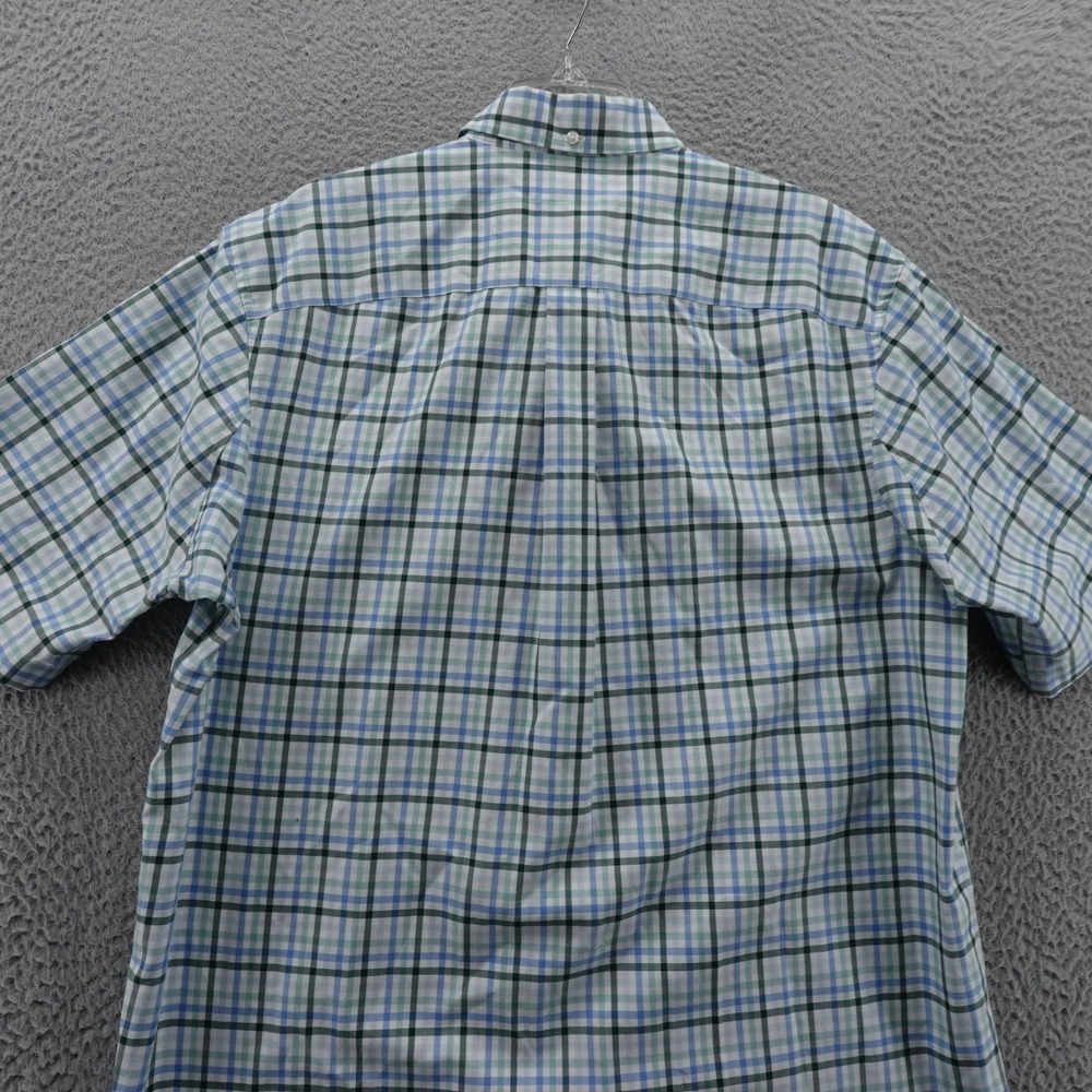 Duluth Trading Short Sleeve‎ Button Down Shirt Large Tall Blue Green Plaid Mens - Picture 4 of 11